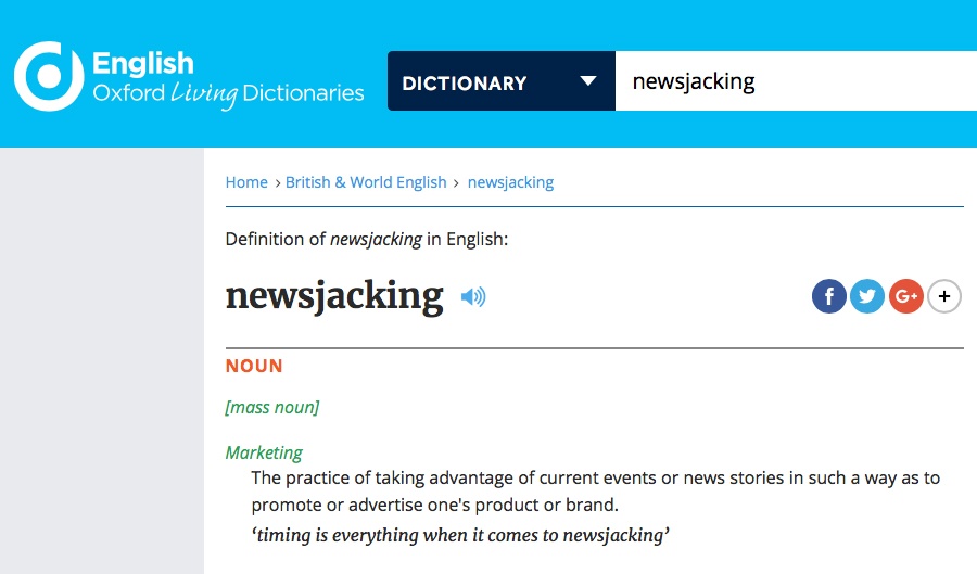 Newsjacking: Word of the Year 2017